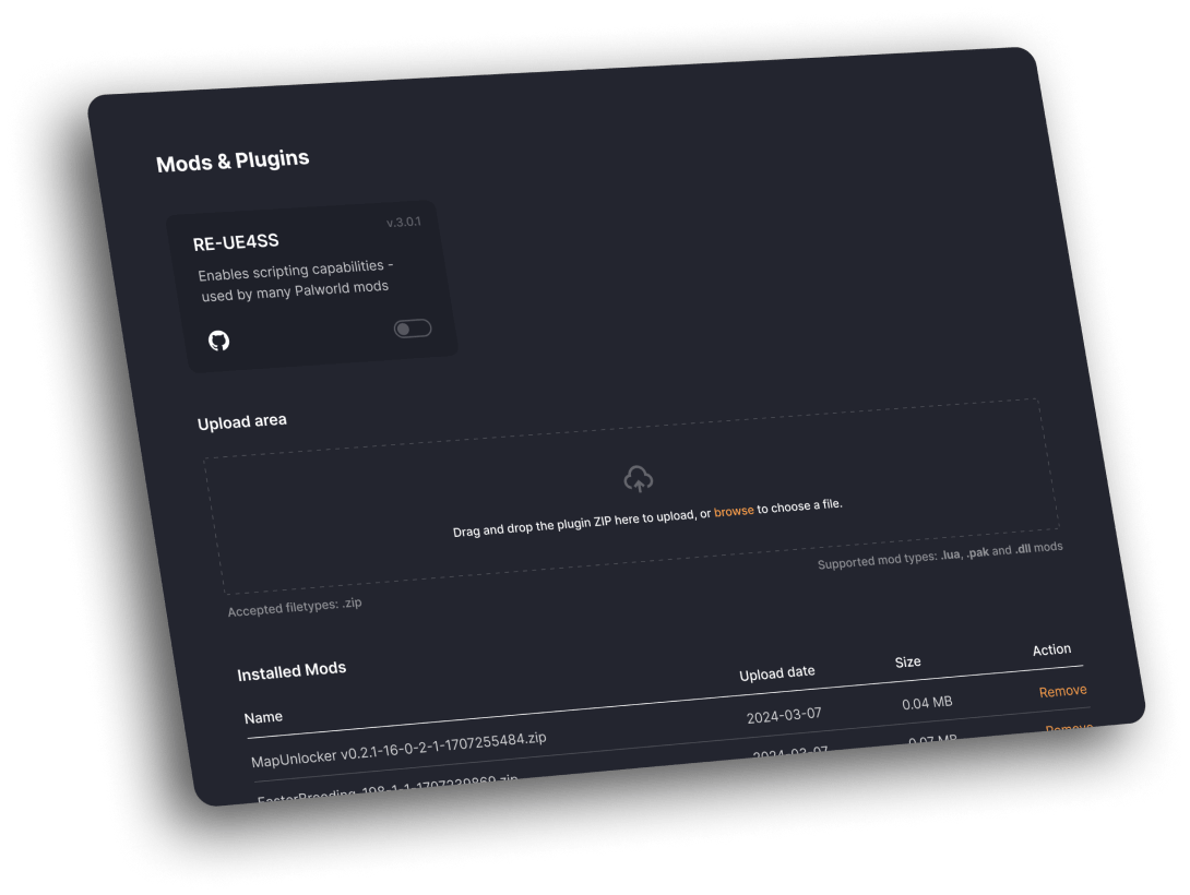 Palworld mods manager